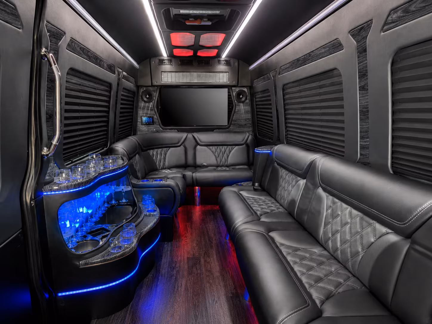 spokane 30 passenger party bus inside